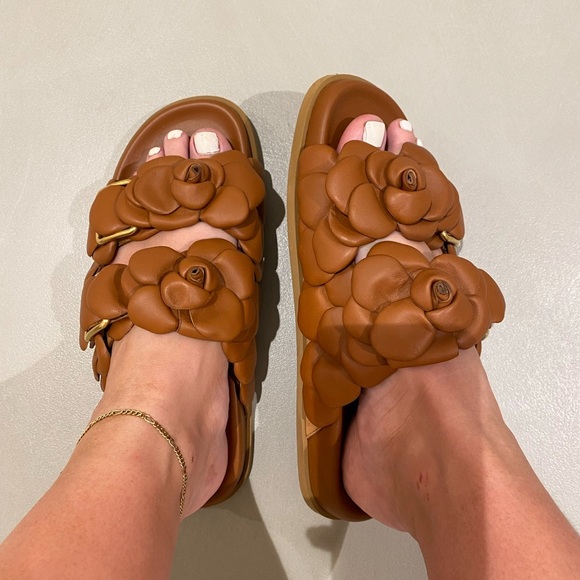 Valentino Garavani Atelier 03 Rose Edition Buckle Slide Sandals Sz